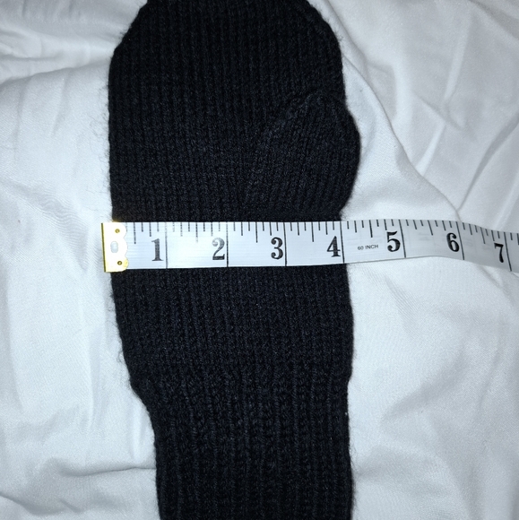 Handmade Black Knit Mittens - Picture 5 of 5